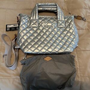 NWT  MZ Wallace Small Sutton Deluxe in Matte Silver